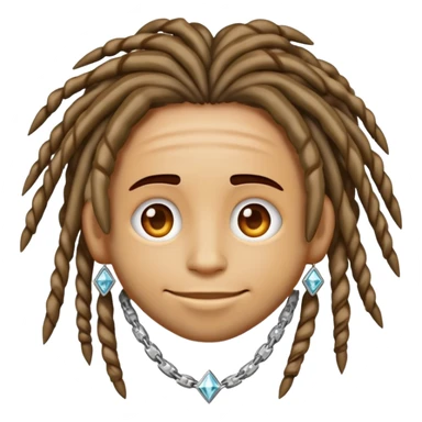Emoji with dreads and a diamond chain on  sticker