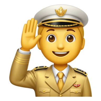 saluting emoji with text "YES SIR" sticker
