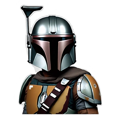 The mandalorian entrain de tirer sticker