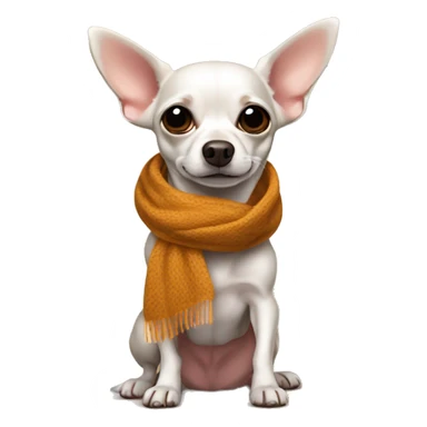Weiner chihuahua wearing scarf sticker