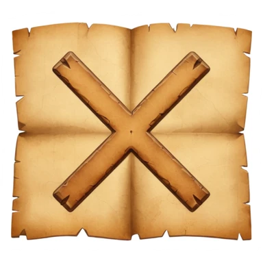 aged parchment map with X mark sticker