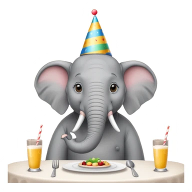 elephant  at a restaurant table sticker