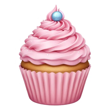 super realistic pink rococo cupcake sticker