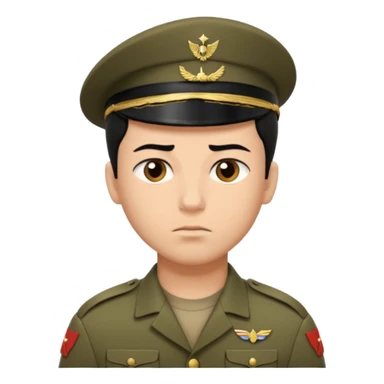 male soldier black hair style sticker