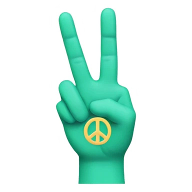 Peace sign with fingers sticker