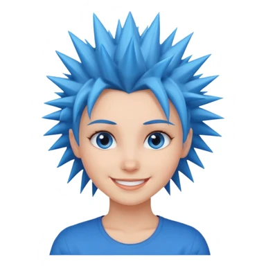 spiky hair blue eyes girl sticker