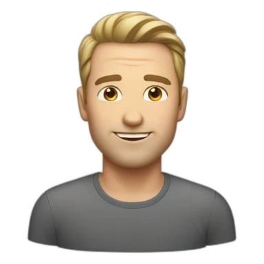 Caucasian man says hi sticker