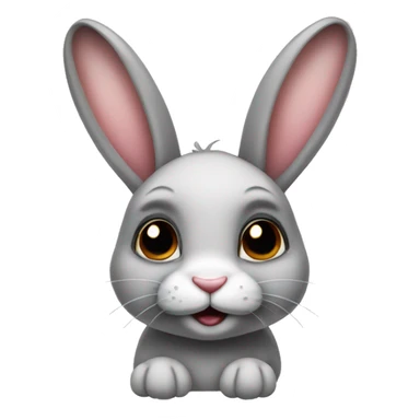 Cute bunny rabbit with dark eyes sticker