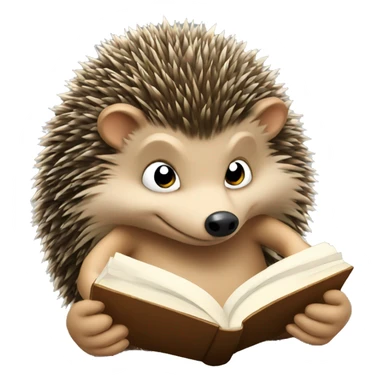 The hedgehog is reading a book sticker