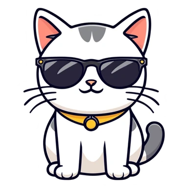Cat with sunglasses sticker