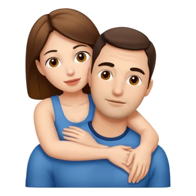 Woman sitting on husbands face sticker
