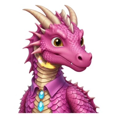 pink dragon with shirt sticker