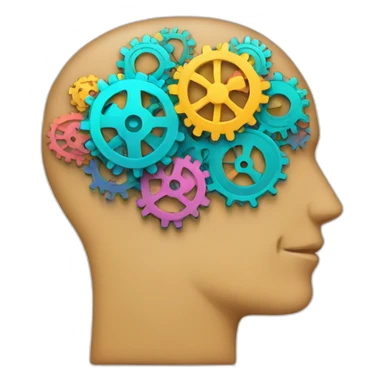 brain with gears sticker