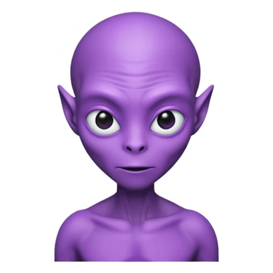purple alien wear T-shirt sticker