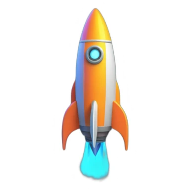 neon rocket sticker