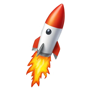 Rocket with flames sticker