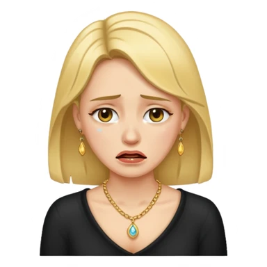 crying woman wearing necklace sticker