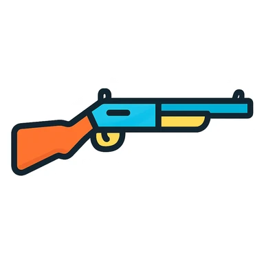 color icon of a rifle, clean and simple sticker