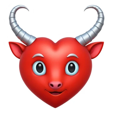 red heart with horns and a tail sticker