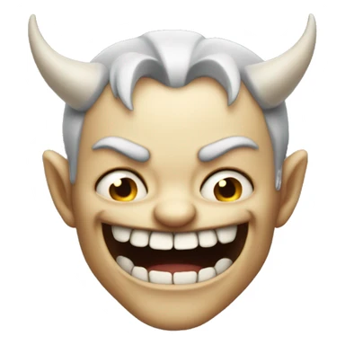 A demon who smiles with his teeth sticker