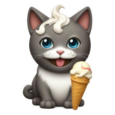 Cat whit ice cream sticker