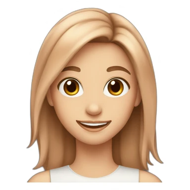 girl smiling brown hair peach skin sticker