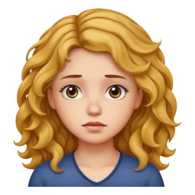 Girl with fair wavy hair made the job done and is tired sticker