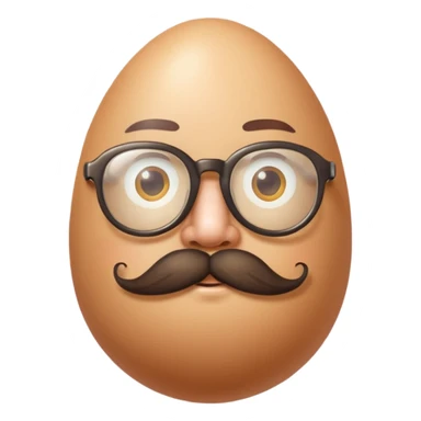 uovo con baffi e occhialino epoca sticker