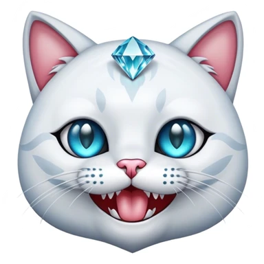 Cat with diamond eyes and teeth sticker