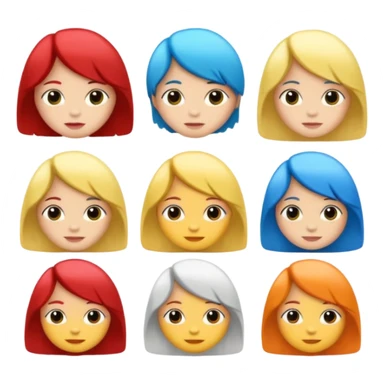 pelo con diferentes colores sticker