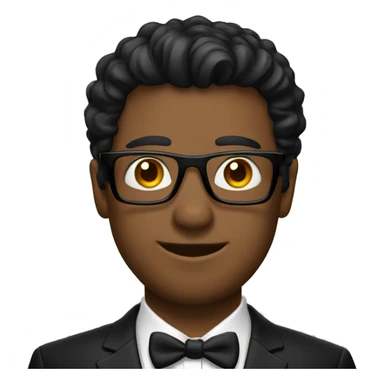 man with slit eye wear black tuxedo  sticker