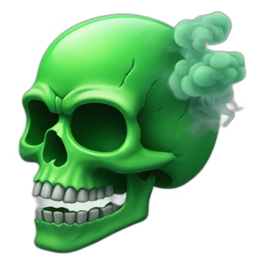 Green Skull with smoke sticker