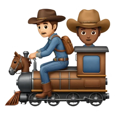 Cowboy riding train  sticker