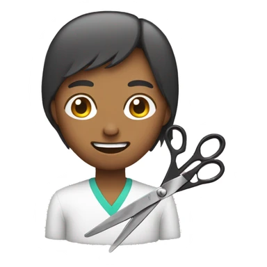 Person cutting of scissors sticker