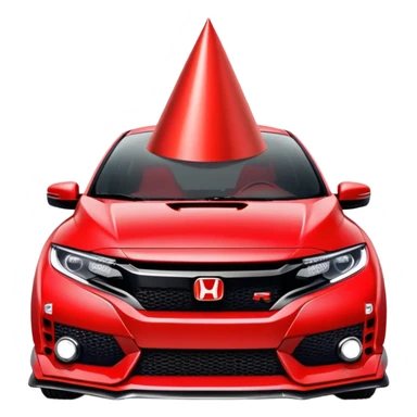 Honda civic type r with birthday hat sticker