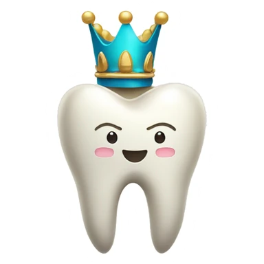 one tooth with a dental crown sticker