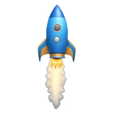 blue rocket with stars sticker