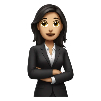 female brunette lawyer with a black cat sticker