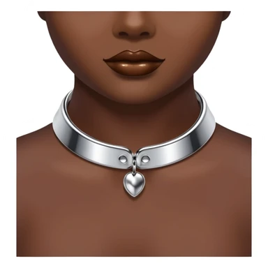 luxury fetish collar, silver chrome, smooth rounded metal, dominant erotic mood sticker