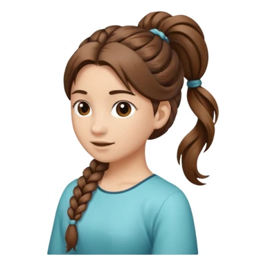 just hair braided hair tail sticker