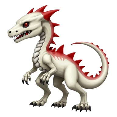 Shiny White Evil Glowing Eldritch Skeletal Creepy Edgy Badass Cool Marowak-Boneknapper-Salandit-Duskull-Darkdramon-fusion with bloody red markings sticker