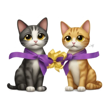 two cats at a ribbon cutting ceremony sticker