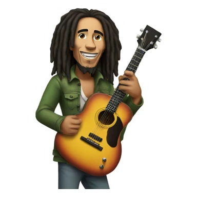 Bob marley with guitar sticker