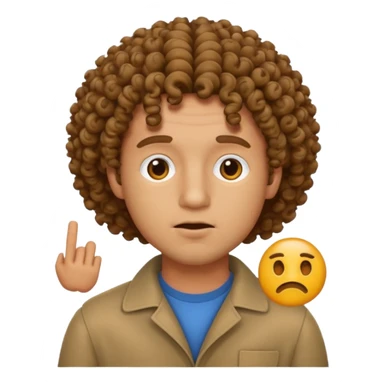 Silence emoji with curly hair man sticker