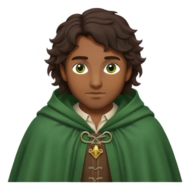 medieval outfit worn by a DnD themed fantasy character. basic linen shirt with a thick wool cloak. clothes only above the waist. The clothes full waist. The character's haven't arms. character is dark brown hair green eyes long wavy hair brown-skinned man. sticker