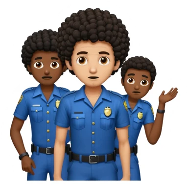 Make a dirty Indian with a short Afro that is curly hair getting arrested. Make the Indian skinny too. Give him a it support outfit sticker