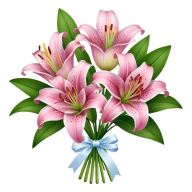 Pink lily bouquet  sticker