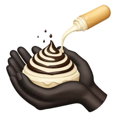 Black hand holding cream  sticker