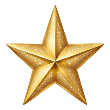 a large sparkle star where each point has a different pattern or texture, varied patterns on single sparkle sticker