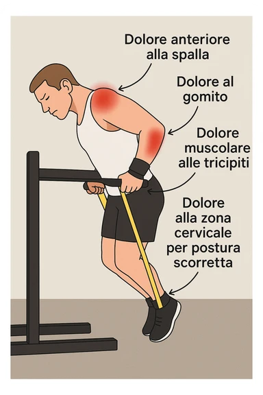 Dolore nel dip per errori di tecnica, facciamo capire bene i dolori in italiano sticker